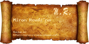Miron Rovéna névjegykártya